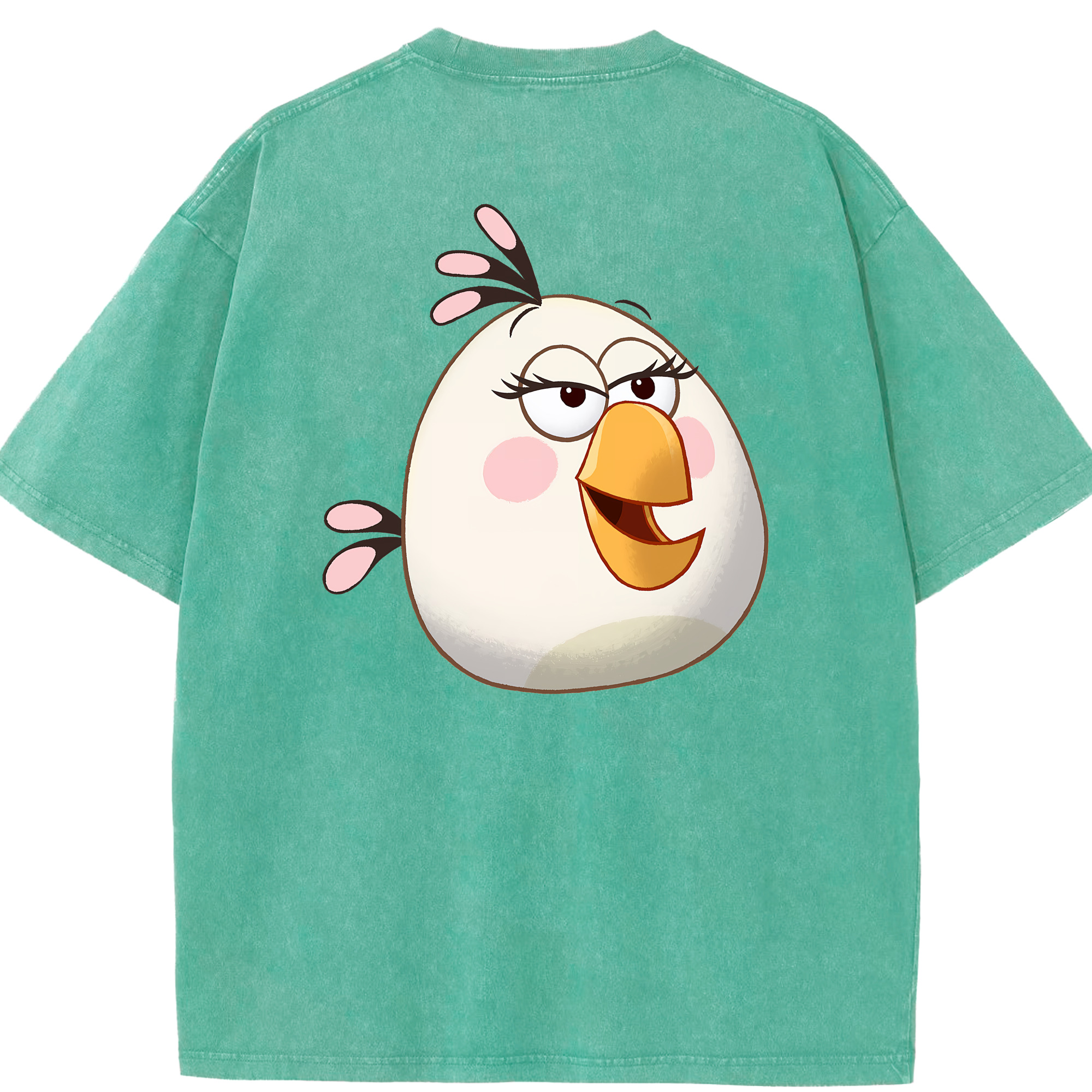 （画像用） Angry Birds アングリーバード 綿100% ヴィンテージ風 半袖Tシャツ（背面プリント）